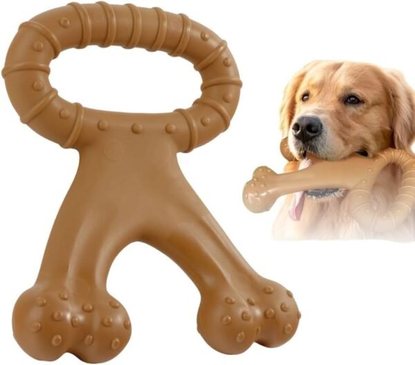 Dog Toy, Molar Bone Toy, Durable Dog Chew Toy for Aggressive Chewers, Real Beef Flavor, Aggressive Chew Toys for Large Dogs Gigant DogsMedium Dogs Pitbull Toys Strong Dog Toys for Aggressive Chewers ( Amazon )