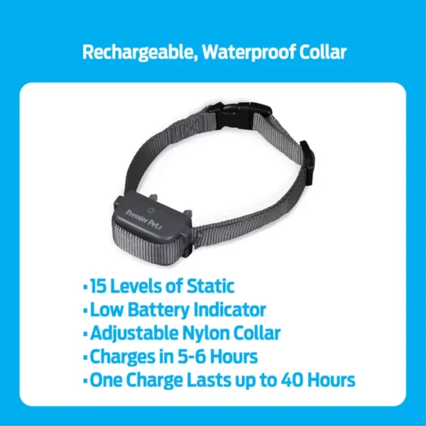 Premier Pet Rechargeable Bark Collar - Rechargeable - Adjustable & Waterproof ( Petsmart ) - Image 4