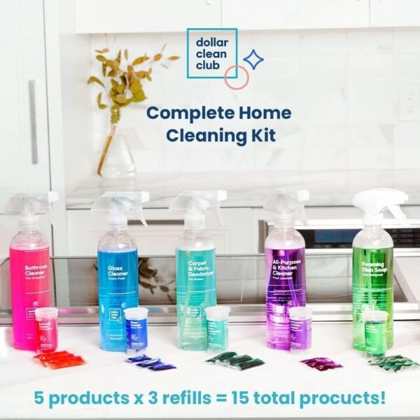 Complete Home Cleaning 15 Pack Kit, Kitchen, Bathroom, Carpet, Dish, and Glass Cleaner Refills ( Amazon ) - Image 3