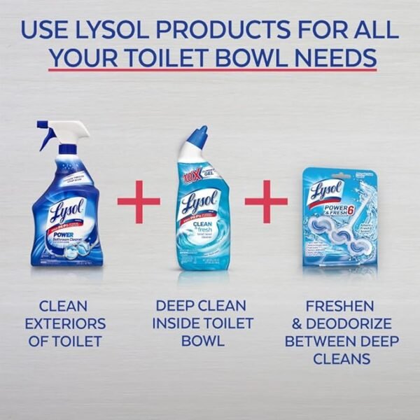 Lysol Toilet Bowl Cleaner Gel, For Cleaning and Disinfecting, Stain Removal, Forest Rain Scent, 24oz (Pack of 4)( Amazon ) - Image 8