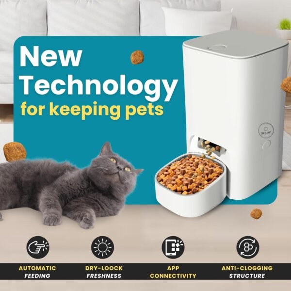 Automatic Cat Feeder - WiFi Automatic Dog Feeder 3.5L Pet Food Dispenser Smart App Control Cat Feeding Station Timed Food Pet Feeder ( Amazon ) - Image 6