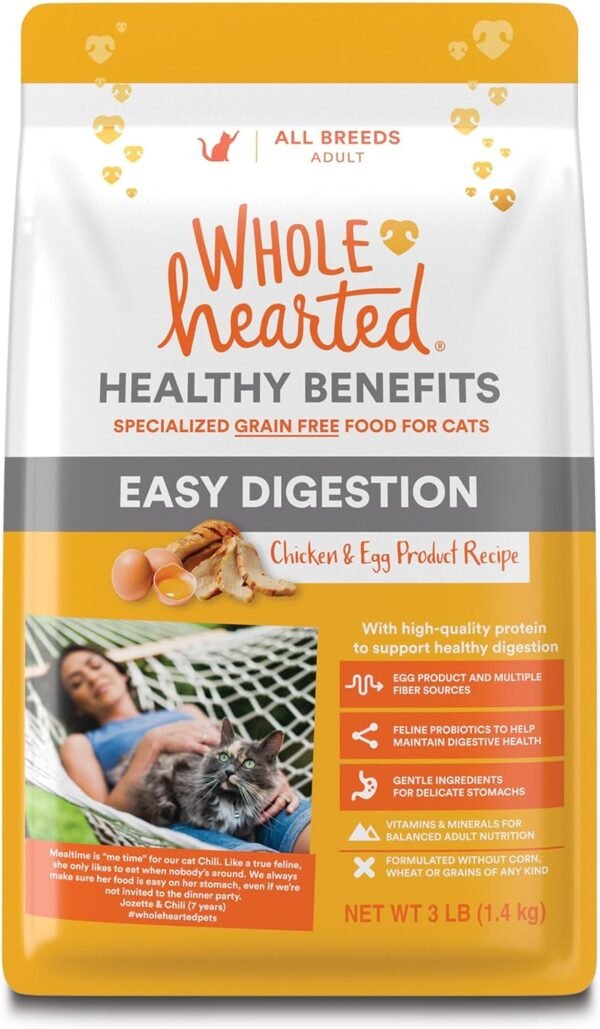 WholeHearted Healthy Digestion Chicken and Egg Product Recipe Dry Cat Food, 12 lbs.  ( Petco )