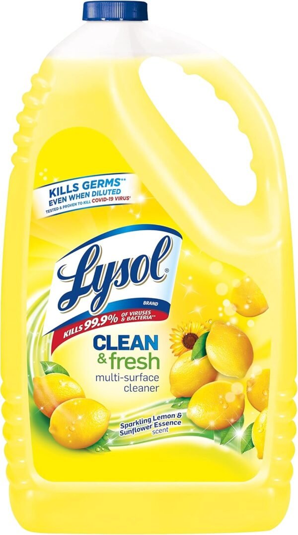 Lysol Multi-Surface Cleaner, Sanitizing and Disinfecting Pour, to Clean and Deodorize, Sparkling Lemon and Sunflower Essence, 144 Fl Oz ( Amazon )