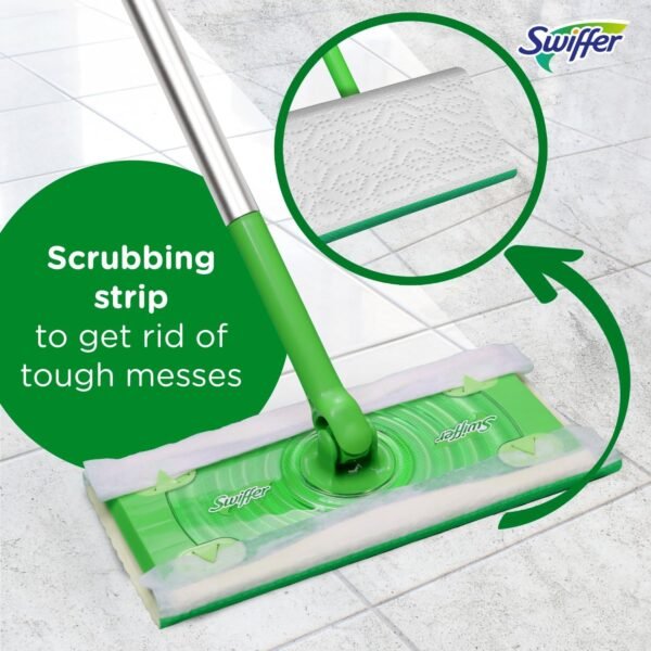 Swiffer Sweeper 2-in-1 Dry + Wet Floor Mopping and Sweeping Kit, Multi-Surface Kit for Floor Cleaning, Kit Includes 1 Sweeper, 14 Dry Sweeping Cloths, 5 Wet Mopping Cloths( Target ) - Image 7