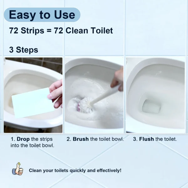 Poesie Toilet Bowl Cleaner Strips Fresh Scent Liquid Free Toilet Clean Plastic Free 72 Sheets ( Walmart ) - Image 3