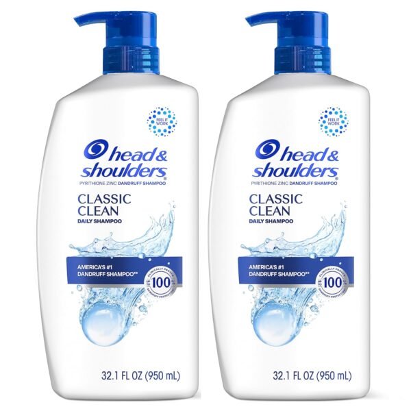 Head & Shoulders Classic Clean Dandruff Shampoo Twin Pack, Anti-Dandruff Daily Use, Paraben-Free, Color-Safe, 32.1 Fl Oz Each (Set of 2) - Image 5