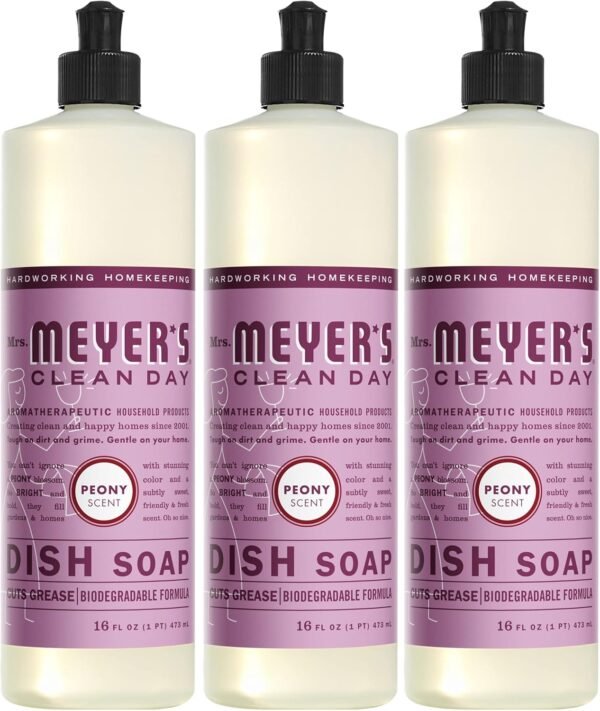 MRS. MEYER'S CLEAN DAY Liquid Dish Soap, Biodegradable Formula, Peony, 16 Fl. Oz - Pack of 3 ( Amazon )