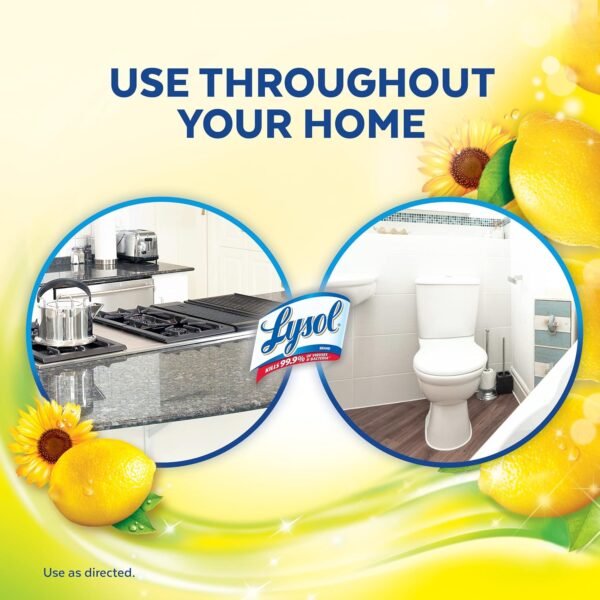 Lysol Multi-Surface Cleaner, Sanitizing and Disinfecting Pour, to Clean and Deodorize, Sparkling Lemon and Sunflower Essence, 144 Fl Oz ( Amazon ) - Image 5