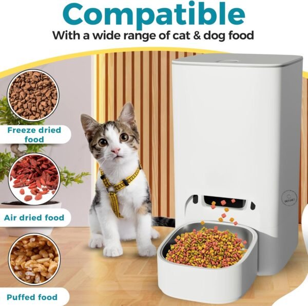 Automatic Cat Feeder - WiFi Automatic Dog Feeder 3.5L Pet Food Dispenser Smart App Control Cat Feeding Station Timed Food Pet Feeder ( Amazon ) - Image 4