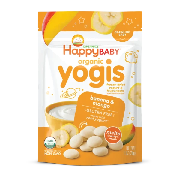 Page 1 of 3 Happy Baby®️ Yogis Banana & Mango Yogis  ( Happyfamilyorganics )