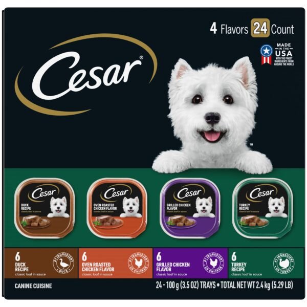 Cesar Wet Dog Food Variety Pack, 3.5 Oz Trays (24 Pack) ( Walmart )