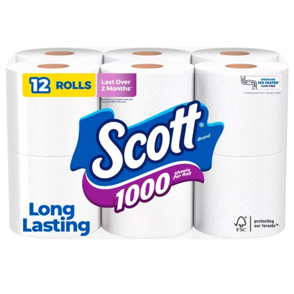 Scott 1000 Septic-Safe 1-Ply Toilet Paper