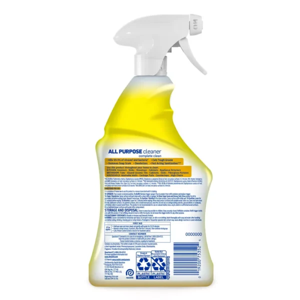 Lysol Lemon Breeze Scented All Purpose Cleaner & Disinfectant Spray - 32oz  ( Target ) - Image 2