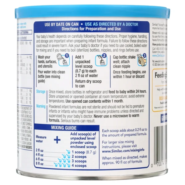 Similac Advance Baby Formula with Iron, Powder, 12.4-oz Can ( Walmart ) - Image 5